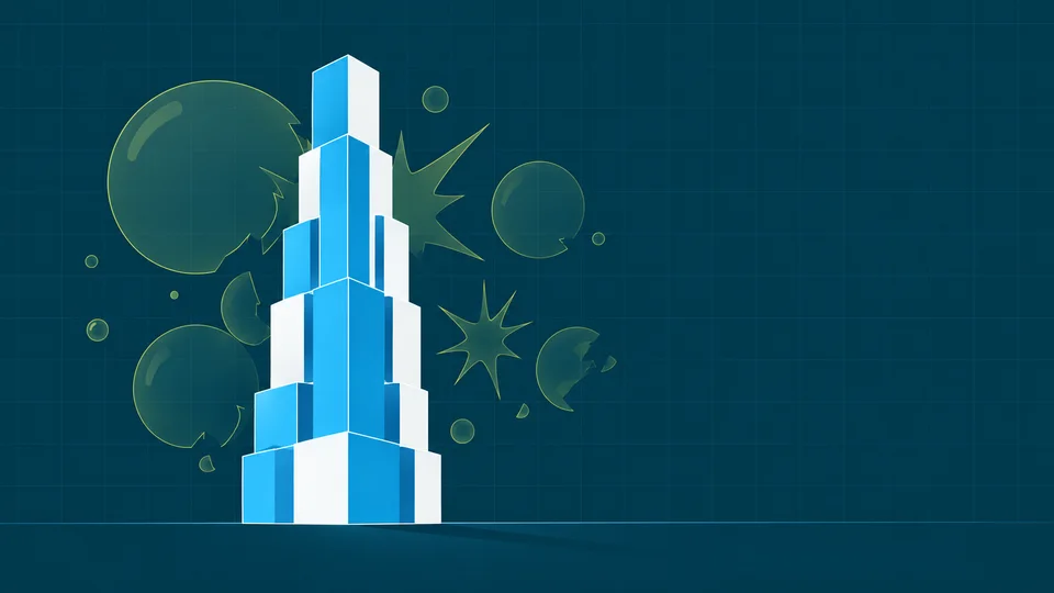 Illustration of a solid tower rising past fading hype bubbles, representing clear GRC platform selection.